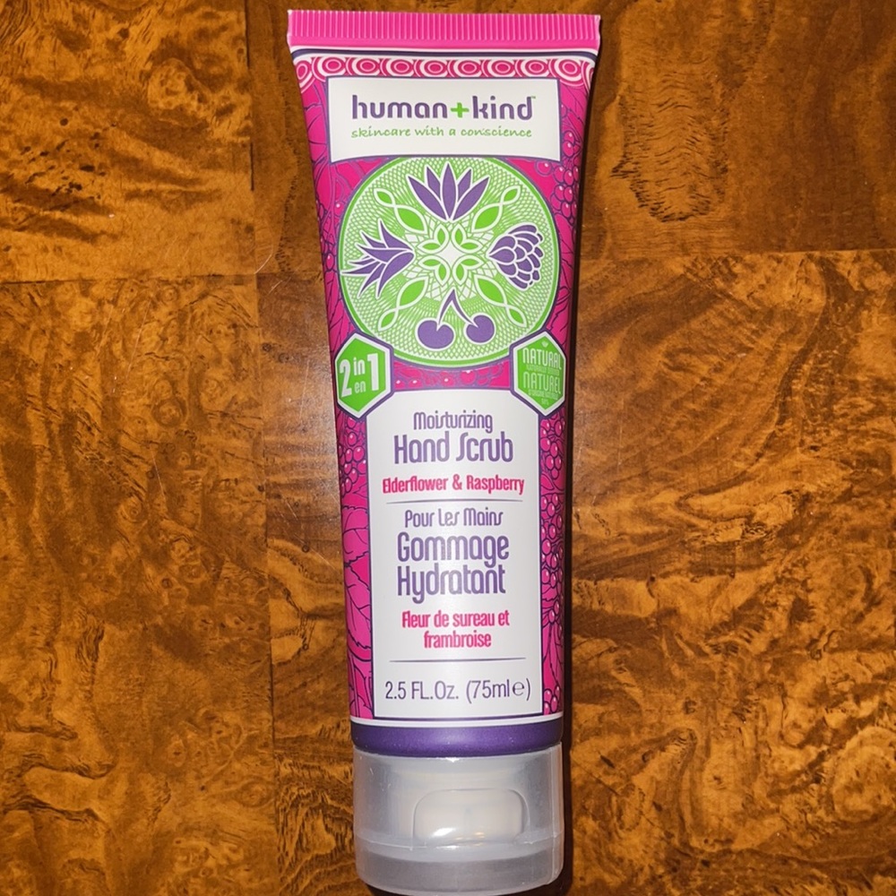 Human+Kind elderflower and raspberry moisturizing hand scrub 2.5 fl oz